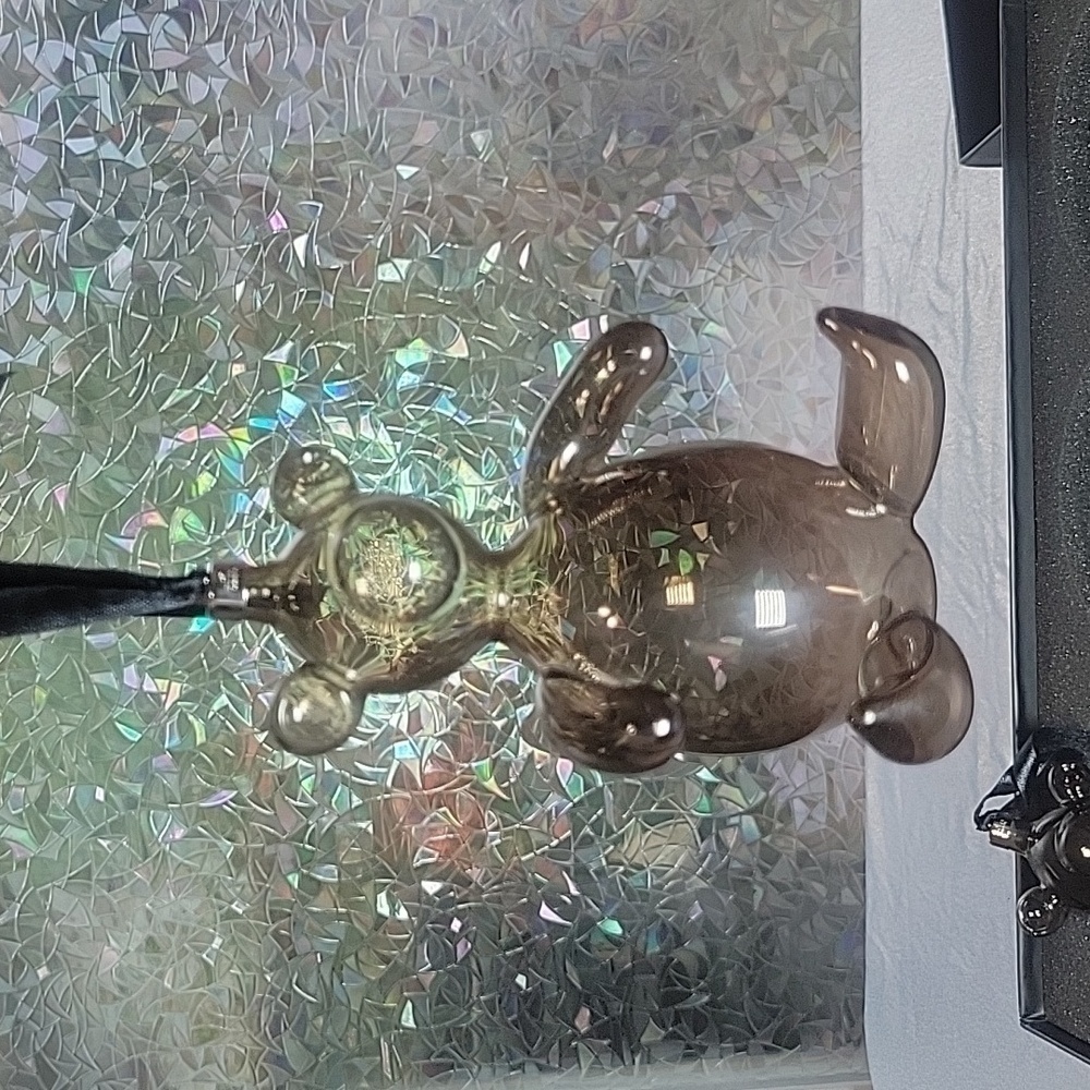 Gucci Vintage Handblown Glass Bear Christmas Ornaments Set of 2 Smoky - Picture 2 of 13